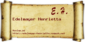 Edelmayer Henrietta névjegykártya